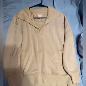 Pink Rose Beige Casual Hoodie